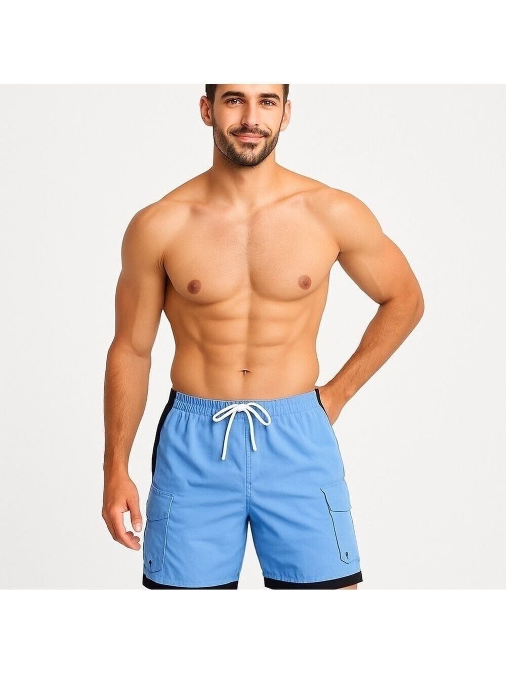 BEVERLY HILLS POLO CLUB Men’s Blue Swim Short Trunks Size S